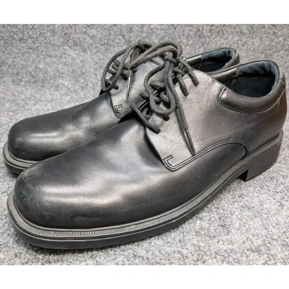 Rockport Men's 8.5M Black Leather Oxford Dress Shoes Lace Up Comfort Work...